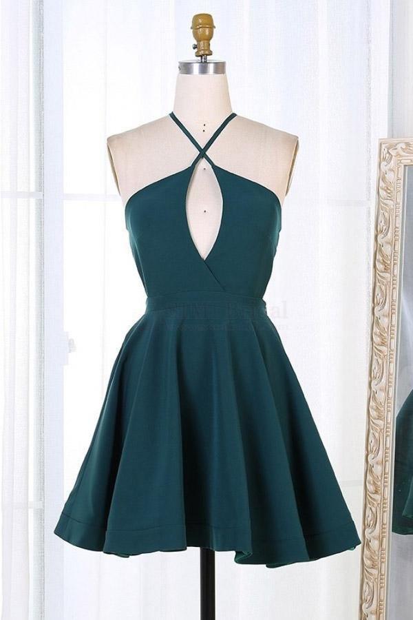 dark green cocktail dress